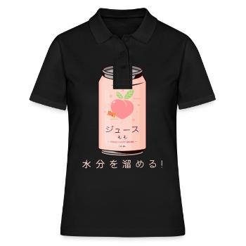 Japan Peach Soft Drink Aesthetic Kawaii Gift - Women's Polo Shirt - black - Front - Ailine (174cm)