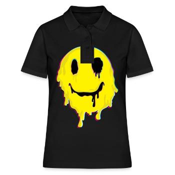 Trippy MDMA Smile Face Drogen Molly Geschenk - Frauen Polo Shirt - Schwarz - Vorne - Ailine (174cm)