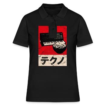 Vintage Analogique Japonais SynthéTiseur Rétro Synthétiseur - Polo Femme - noir - Devant - Ailine (174cm)