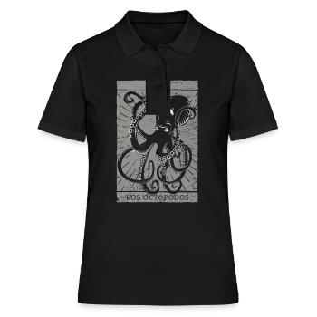 Okkulte Kraken Tarot Karte Vintage Gothic Baphomet - Frauen Polo Shirt - Schwarz - Vorne - Ailine (174cm)