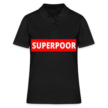 Arme Grappige cadeau verjaardag rijk - Vrouwen poloshirt - zwart - Voor - Ailine (174cm)