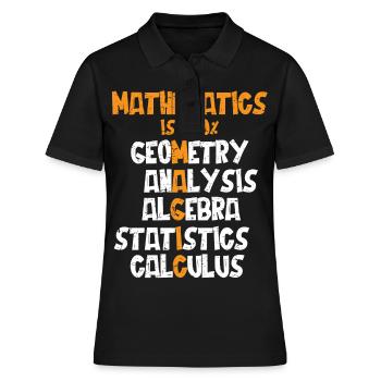 Les mathématiques sont 100% magie, statistique, calcul - Polo Femme - noir - Devant - Ailine (174cm)