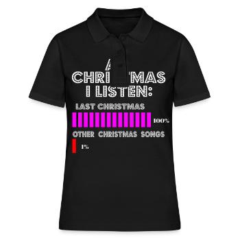 Christmas Song Noël Dernier Cadeau de Christmas - Polo Femme - noir - Devant - Ailine (174cm)
