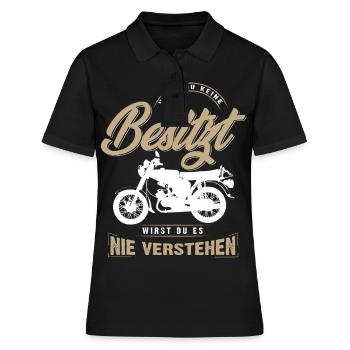 Simson, Simmi, DDR Ostalgie Wenn du keine Besitzt - Frauen Polo Shirt - Schwarz - Vorne - Ailine (174cm)
