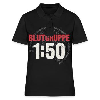 Groupe sanguin 1h50 Cyclomoteur à essence DDR Ostalgie Simson - Polo Femme - noir - Devant - Ailine (174cm)