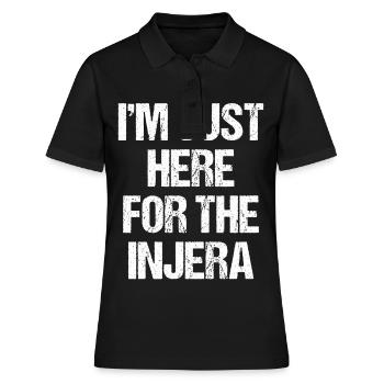 I'm just here for The Injera Habesha Ethiopian - Frauen Polo Shirt - Schwarz - Vorne - Ailine (174cm)