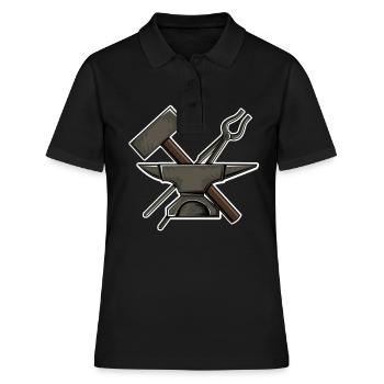 Forgeron maréchal ferrant métal enclume cadeau - Polo Femme - noir - Devant - Ailine (174cm)
