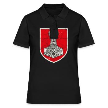 Mjolnir Thors Hammer Mythologie nordique Viking Odin - Polo Femme - noir - Devant - Ailine (174cm)