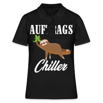Funny sloth, job shiller, hang out - Women's Polo Shirt - black - Front - Ailine (174cm)