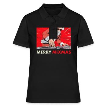 Joyeux Mixmas Synthétiseur de Noël Synthétiseur Analogique - Polo Femme - noir - Devant - Ailine (174cm)