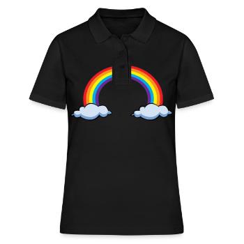 Arc-en-ciel avec nuages | arc en ciel - Polo Femme - noir - Devant - Ailine (174cm)