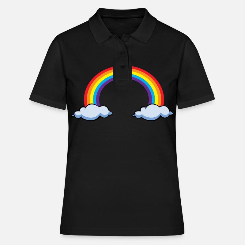 Rainbow with clouds | Rainbow - Women's Polo Shirt - black