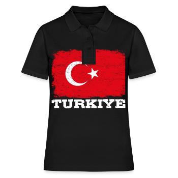 DRAPEAU TURC Turquie drapeau cadeau pour les Turcs - Polo Femme - noir - Devant - Ailine (174cm)