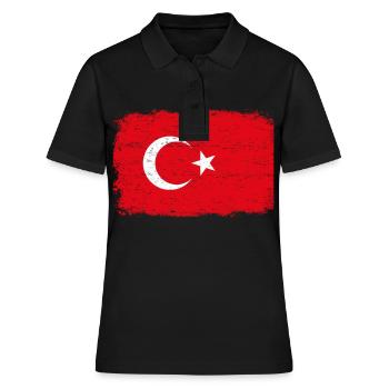 DRAPEAU TURC Turquie drapeau cadeau pour les Turcs - Polo Femme - noir - Devant - Ailine (174cm)