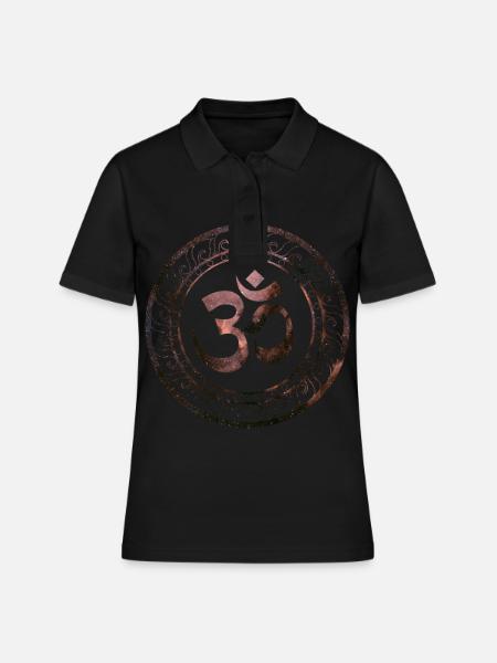 Om Ohm Aum Symbol Yoga spirituel cadeau - Polo Femme - noir