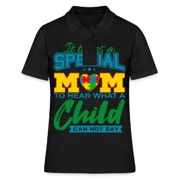 AUTISM MOM Cadeau de sensibilisation à l'autisme - Polo Femme - noir - Devant - Ailine (174cm)