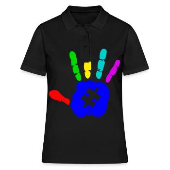 AUTISM PUZZLE HAND Cadeau de sensibilisation à l'autisme - Polo Femme - noir - Devant - Ailine (174cm)