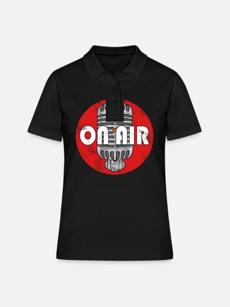 Microphone Podcast Radio Retro Classic ON AIR - Polo Femme - noir