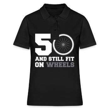 50er 50. Geburtstag Radsport Radfahrer Geschenk - Frauen Polo Shirt - Schwarz - Vorne - Ailine (174cm)