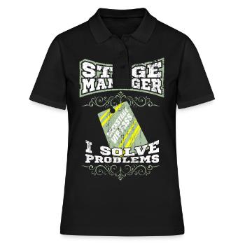 STAGE MANAGER STAGEMANAGER Show Geschenk Eventplan - Frauen Polo Shirt - Schwarz - Vorne - Ailine (174cm)