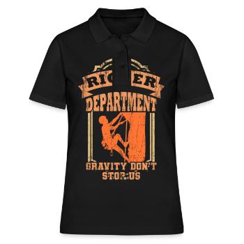 RIGGER DEPARTMENT Rigger Show Geschenk Crew - Frauen Polo Shirt - Schwarz - Vorne - Ailine (174cm)