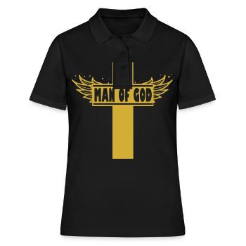Pasteur pasteur Bible homme de Dieu chrétien - Polo Femme - noir - Devant - Ailine (174cm)