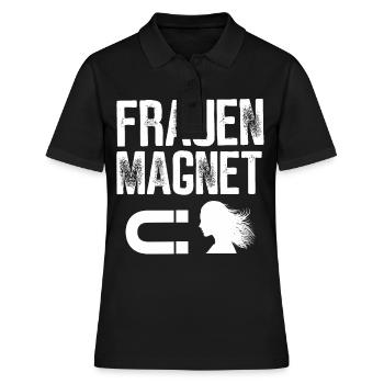 FRAUEN MAGNET GESCHENKIDEE LUSTIG MACHO - Frauen Polo Shirt - Schwarz - Vorne - Ailine (174cm)