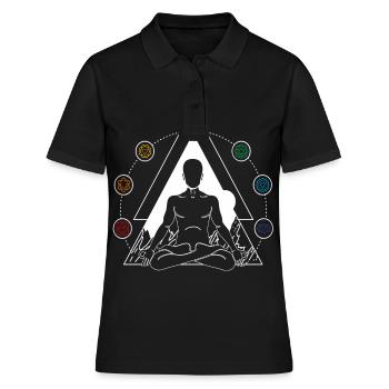 Yoga Chakra Spiritual Meditation 7 chakras - Polo Femme - noir - Devant - Ailine (174cm)