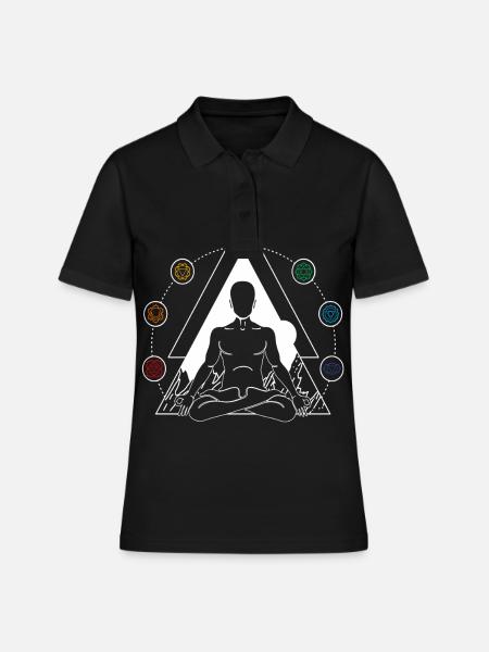 Yoga Chakra Spiritual Meditation 7 chakras - Polo Femme - noir