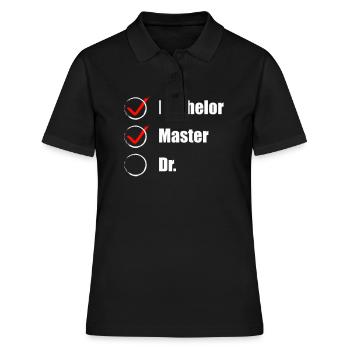 Master's Degree PhD Student Checklist Gift Idea - Women's Polo Shirt - black - Front - Ailine (174cm)