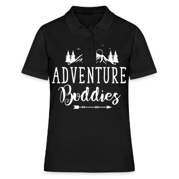 Adventure Buddies Nature Freaks, Randonnée Camping - Polo Femme - noir - Devant - Ailine (174cm)