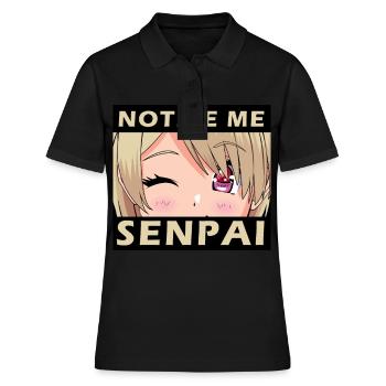 Notice Me Senpai - Japanese anime manga designs - Women's Polo Shirt - black - Front - Ailine (174cm)