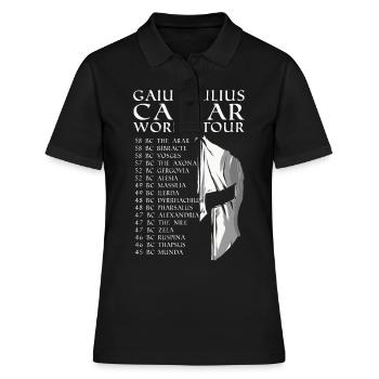 Antike Geschichte Gaius Julius Cäsar Helm Welttour - Frauen Polo Shirt - Schwarz - Vorne - Ailine (174cm)