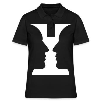 Têtes ou vases Illusions optiques - Polo Femme - noir - Devant - Ailine (174cm)