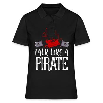 schrecklicher Pirat mit Piratenschiff Geschenk - Frauen Polo Shirt - Schwarz - Vorne - Ailine (174cm)