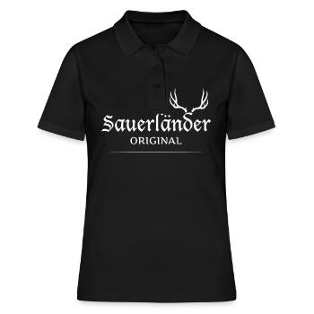 Sauerland Sauerländer Original Heimatliebe - Frauen Polo Shirt - Schwarz - Vorne - Ailine (174cm)