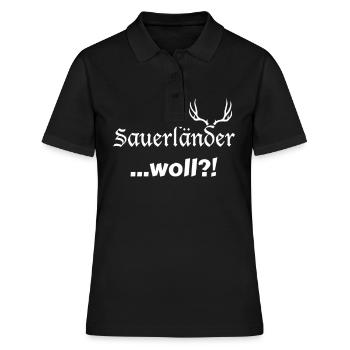 Sauerland Sauerländer Heimatliebe - Frauen Polo Shirt - Schwarz - Vorne - Ailine (174cm)