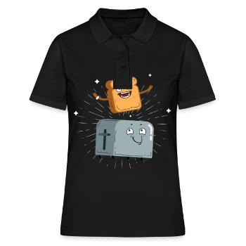 délicieux pain grillé avec un cadeau de grille-pain pour les amateurs de pain - Polo Femme - noir - Devant - Ailine (174cm)