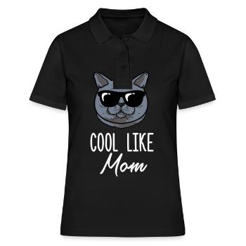 Cool wie Mama, lustige britische Kurzhaar-Katzenmutter - Frauen Polo Shirt - Schwarz - Vorne - Ailine (174cm)