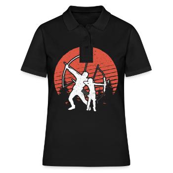 Bogenschießen mit Son Geschenk für Bogenschützen - Frauen Polo Shirt - Schwarz - Vorne - Ailine (174cm)