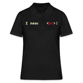 HTML CSS Code Informaticien Geek Coder - Polo Femme - noir - Devant - Ailine (174cm)