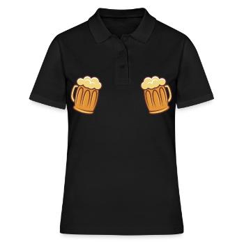 BIÈRE DRÔLE VERRE DE BIÈRE Dames cadeau buveur de bière - Polo Femme - noir - Devant - Ailine (174cm)
