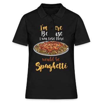 Spaghetti - Geschenk für Spaghetti Liebhaber - - Frauen Polo Shirt - Schwarz - Vorne - Ailine (174cm)