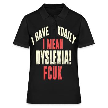 dyslexia fcuk i have daily se* J’ai tous les jours - Polo Femme - noir - Devant - Ailine (174cm)
