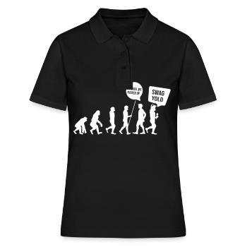 swag yolo jeunesse développement du langage des jeunes retour - Polo Femme - noir - Devant - Ailine (174cm)