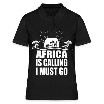 l'Afrique appelle l'Afrique m'appelle je dois partir en vacances - Polo Femme - noir - Devant - Ailine (174cm)