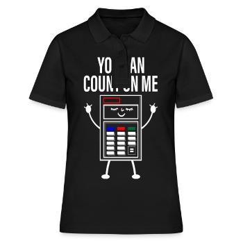 tu peux compter sur moi calculatrice compter sur - Polo Femme - noir - Devant - Ailine (174cm)