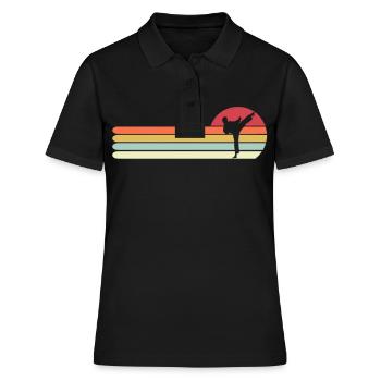 Retro Vintage Karate Gift for Dad, Funny Karate - Women's Polo Shirt - black - Front - Ailine (174cm)