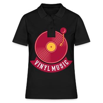PLATINE VINYLE RECORD cadeau Vintage musique - Polo Femme - noir - Devant - Ailine (174cm)