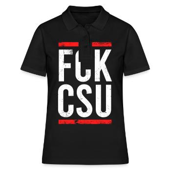 Fck Csu Politique Anti-Politique Pour les manifestants - Polo Femme - noir - Devant - Ailine (174cm)